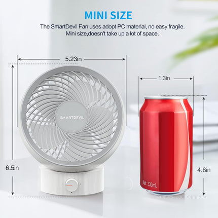 Smartdevil Usb Desk Fan, Small Personal Desktop Table Fan With Strong Wind, Quiet Operation Portable Mini Fan For Home Office Bed