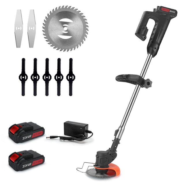 Cordless Weed Wacker，Lawn Edgers Battery Powered Weed-Wacking for Yard Lawn and Garden 21v Weed and Grass Trimmer Cordless