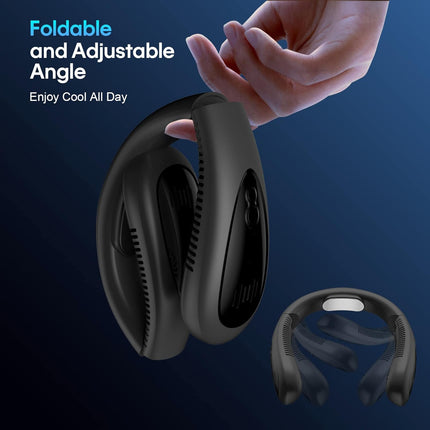 Neck Fan, 5000Mah Led Display Foldable Neck Fans Portable Rechargeable, With 3 Speeds Adjustment And Heat Sink Aluminum Sheet