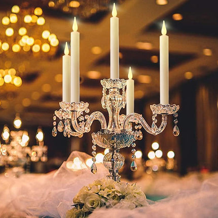 Flameless Taper Candles with Timer and Remote, with Suction Cup Holder and Magnetic Base Christmas Window Candles Battery Operated Candles for Christmas Halloween Decor