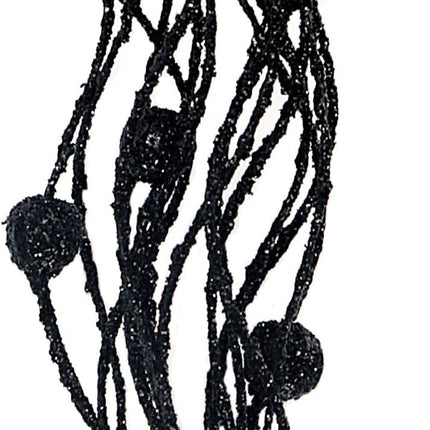 10 Pcs Artificial Glitter Berry Stems for Christmas Tree Picks Curly Sprays Faux Glitter Berry Branches Christmas Tree Twigs Filler Decorations Festival Wreath Supplies Table Centerpiece (Black, 10)