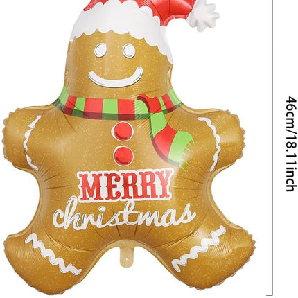 Christmas Balloon Garland Arch Kit Red Green Candy Cane Balloon Gingerbread Man Balloon Exploding Star Balloon for Christmas Party Decorations