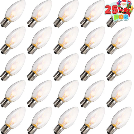 Joiedomi 25-Pack C9 Light Bulb - Replacement Light Bulbs for Christmas String Light Outdoor, Indoor, Lawn, Tree, Panel Decor, E17 Candelabra Base, Longer Life 120V 7W