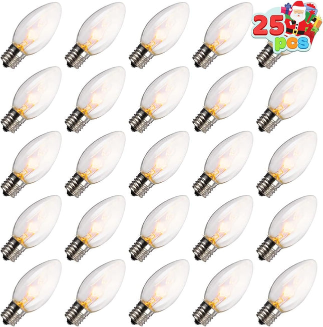 Joiedomi 25-Pack C9 Light Bulb - Replacement Light Bulbs for Christmas String Light Outdoor, Indoor, Lawn, Tree, Panel Decor, E17 Candelabra Base, Longer Life 120V 7W