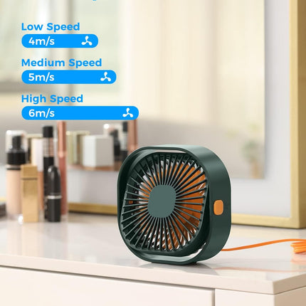 Uniqus Small Usb Desk Fan,3 Speeds Portable Table Fan, 4 Inch Personal Mini Fan,Small Cooling Fan By Usb Plug In, 360°Rotatable