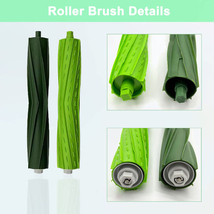 Parts For Irobot Roomba I3 I3+ I7 I7+ I4 I4+ I5 I5+ J5 J5+J7 I2 I6 I6+I8 I8+Plus E5 E6 E7 I & E &J Series Vacuum Cleaner,2 Set Rubber Brushes,8 Filters,8 Side Brushes,6 Roomba Vacuum Bags