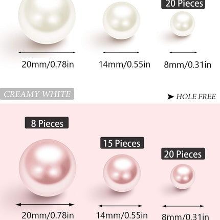 10102 Pieces Christmas Vase Filler Decorations for Floating Candle Faux Pearls Beads Pearl Party Garland for Vases Filler Wedding Centerpiece Christmas Party Decor