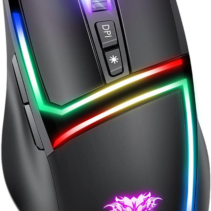 BENGOO Wired Gaming Mouse, PC Computer Mice USB Mouse with 6 RGB LED Modes, High-Precision 6 Adjustable DPI Up to 8000, 7 Programmable Buttons, Ergonomic Optical Mouse for Windows PC Mac Laptop Gamer