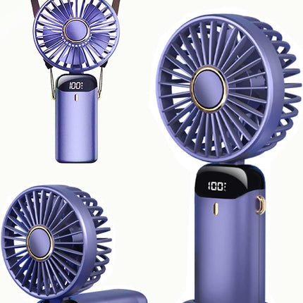 Handheld Portable Fan,Mini Personal Foldable Hand Fan,4000Mah Battery Operated,Usb Rechargeable,5 Adjustable Speeds Desk Table