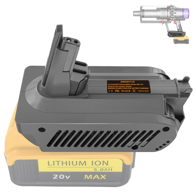 Uniqus For Dewalt To V11 Battery Adapter For Dewalt 20V Liion Battery Converted To Dyson V11 Sv15 Battery 25.2V, Work With V11 Absolute Extra, Torque Drive, Fluffy Extra Cordless Vacuum Cleaner