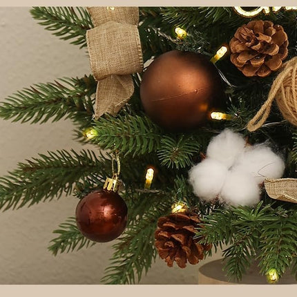Christmas Tree for Tabletop Decoration, Mini Artificial Christmas Tree with Hanging Ornaments and Presents for Year Holiday Home Decorations