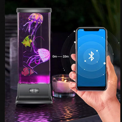 CALOVER s for Kids Boy Girl Men Women Birthday Christmas Thanksgiving All Holiday Jellyfish Lamp with Music Bluetooth Speaker Table Sensory Night Mood Light