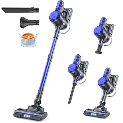 Tatian Cordless Vacuum Cleaner,28Kpa Powerful Cordless Vacuum,40 Mins Runtime,Detachable Battery,1.5L Dust Cup,6 In 1 Lightweight Quiet Stick Vacuum Cleaner For Hardwood Floor Pet Hair,Car,Royalblue