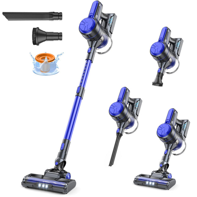 Tatian Cordless Vacuum Cleaner,28Kpa Powerful Cordless Vacuum,40 Mins Runtime,Detachable Battery,1.5L Dust Cup,6 In 1 Lightweight Quiet Stick Vacuum Cleaner For Hardwood Floor Pet Hair,Car,Royalblue