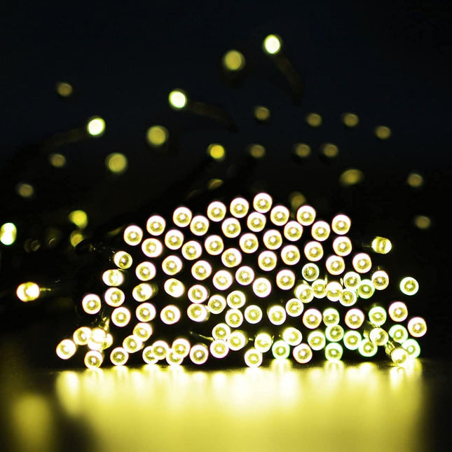 Solar String Lights 2 Pack, Outdoor Lights Total 400 LED 144FT Solar Christmas Lights, 8 Modes Solar Lights Oudoor Waterproof for Tree Patio Yard Garden Christmas Parties Decoration (Warm White)