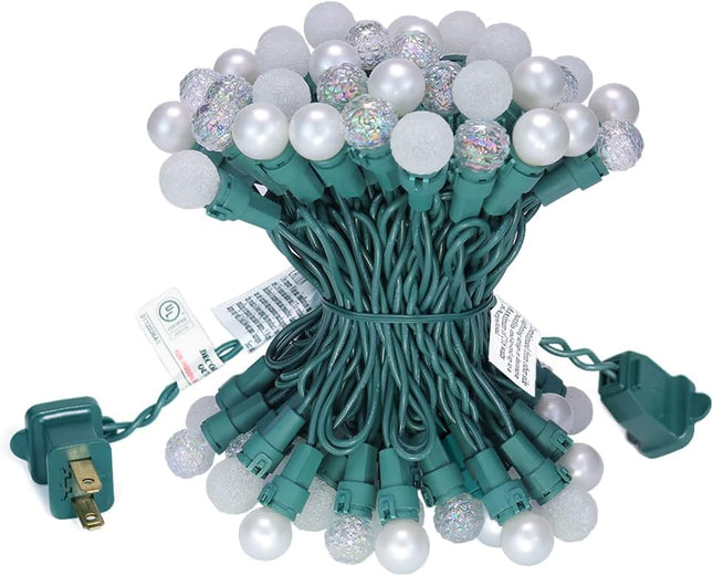 Christmas Lights Warm White 70 LED G15 Glass Blubs Globe String Light Plug in ETL Outdoor Indoor String Light for Holiday Party Christmas Tree Patio Party Garden Yard Gazebo Wedding Decor