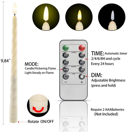 Flameless Candles Battery Operated Lights with Home Decor, Flickering LED Taper Candles, 6-Pack, Ideal for Christmas/Holiday/Dinner, Weddings, & Parties Decorate