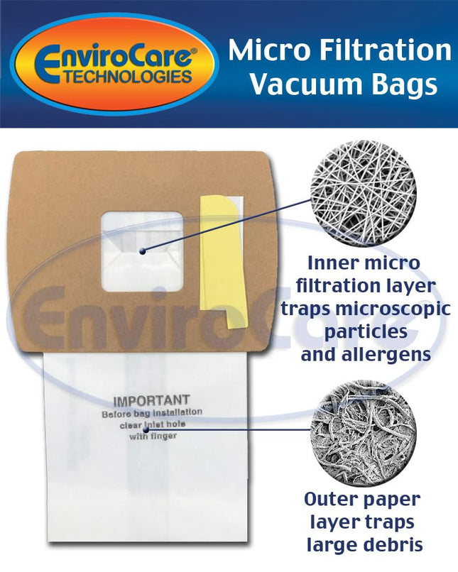 Envirocare Vacuum Bags Made To Fit Oreck Superdeluxe Compact And Buster B Canister Vacuums 12 Pack