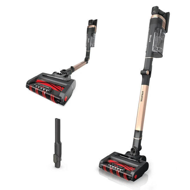 Shark Iz840H Stratos Cordless Vacuum With Clean Sense Iq, Duoclean Powerfins Hairpro, Includes Crevice Tool, Up To 50 Minute Runtime, Rose Gold Reed