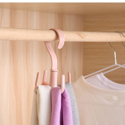 SFALCI Hooks for hanging Four-Claw Hook Multi-Functional Multi-Purpose Movable Hook Rotatable Hanging Bag Hat Scarf Dormitory Storage Punch-Free(Pink)