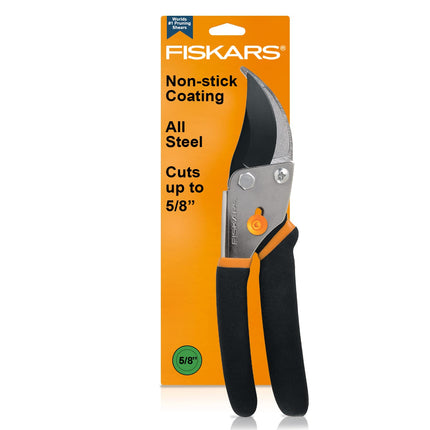 Sun Joe HJ605CC Cordless 2-in-1 Grass Shear + Hedge Trimmer w/Extension Pole, Green & Fiskars Gardening Tools: Bypass Pruning Shears, 5/8- Plant Clippers (91095935J)