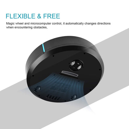 Robot Vacuum Cleaner, Usb Rechargeable Automatic Smart Robot Vacuum Floor Cleaner Household Sweeping Machine Black