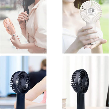 Handheld Fan, Portable Fan With Usb Rechargeable Battery, 3 Speed For Indoor, Outdoor, Makeup, Travelling, Camping, Summer