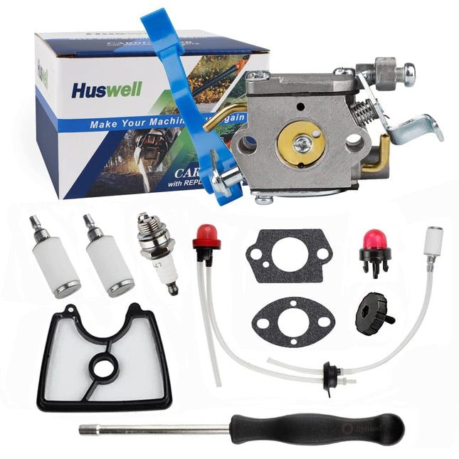 HUSWELL 125B Carburetor Air Filter Parts kit for Husqvarna 590460102 125B 125BX 125BVX Leaf Blower Zama C1Q-W37 545081811 581798001 Engine Carb