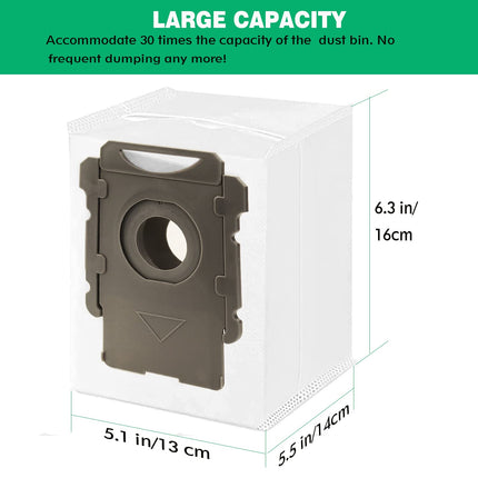 20 Pack Vacuum Bags Compatible With Irobot Roomba I & S & J Series, For Irobot Roomba I3+3550 I4+4552 I6+6550 I7+ I7Plus J7+7550 I8+8550 S9 S9+9550 Vacuum With Automatic Dirt