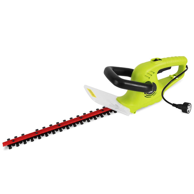 Corded Electric Handheld Hedge Trimmer - 4 Amp Electrical High Powered Hand Garden Trimmer Tool w/ 18 Inch Blade, 10 Ft Long Cord - Trims Bush, Shrub, Grass, Small Tree Branch - SereneLife PSLHTRIM52