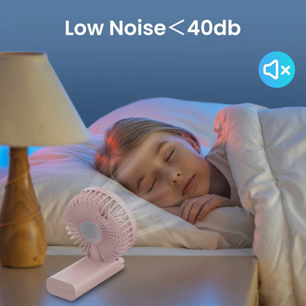 Handheld Fan, Portable Fan With Usb Rechargeable Battery, 3 Adjustable Speed Personal Fan Desk Table Fan With Base, Lightweight