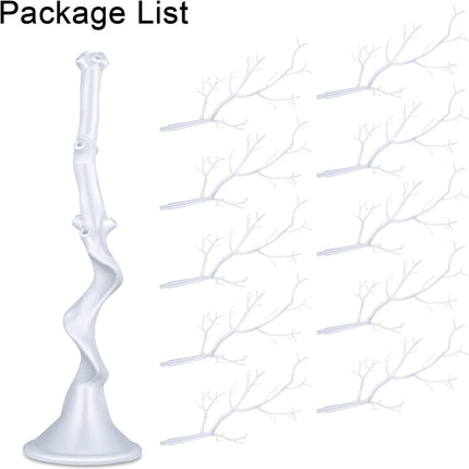 Centerpiece Wedding Tree Removable Simulation Artificial Tree for Home, Garden, Jewellery, Christmas or Halloween Party Decor, 30 inch in Height (White)