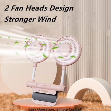 Monitor Fan, Thrrly Desktop Fan With 2 Fan Heads, 3 Speeds 360° Rotatable Office Desk Fan Usb Powered Cooling Fan With Sturdy