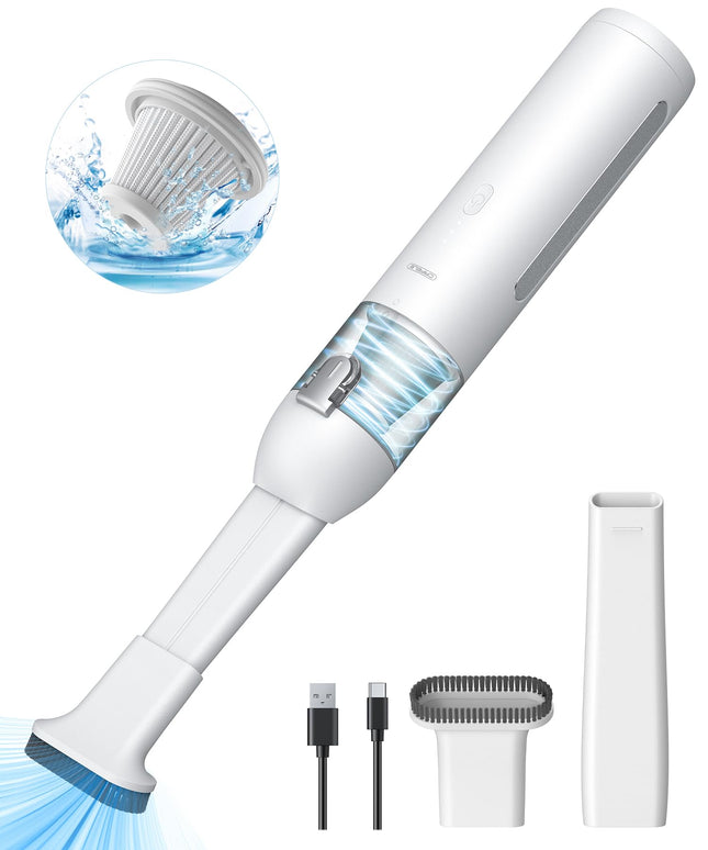 Cafele Mini Vacuum Cordless Handheld Vacuum 6000Pa Dual Suction For Quick Cleaning, Portable Car Vacuum Cleaner With 7500Mah Rechargeable Battery, Small Hand Held Vacuum Wireless For Home Office