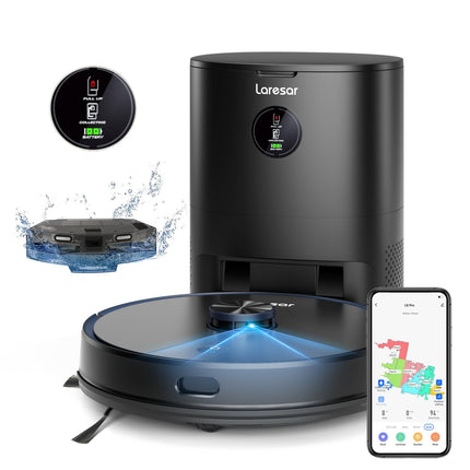 Laresar Robot Vacuum And Mop Combo,4000Pa Robotic Vacuum Cleaner With 3.5L Self Emptying Station,3 In 1 Robot Vacuum With Lidar Navigation,Smart App Control,For Pet Hairfloorscarpetsl6 Pro