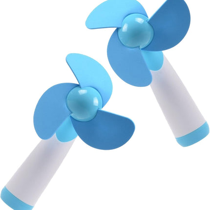 Ogrmar Mini Handheld Fan Personal Fan Battery Soft Foam Blades Powered For Home And Travel 2Pc Blue 2