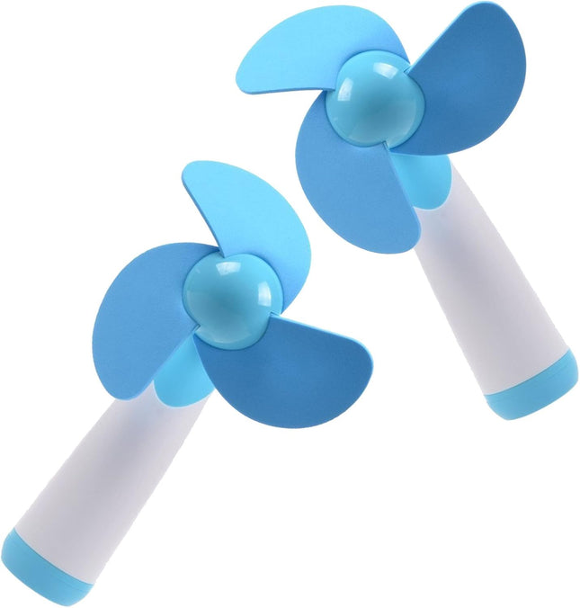 Ogrmar Mini Handheld Fan Personal Fan Battery Soft Foam Blades Powered For Home And Travel 2Pc Blue 2