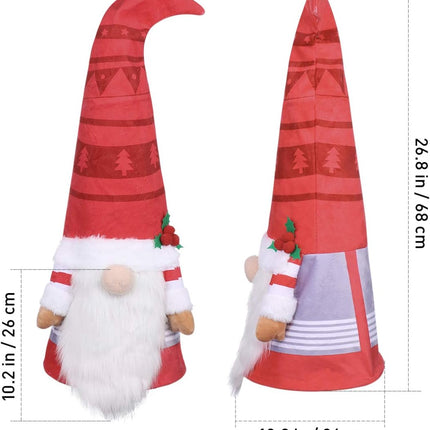 Christmas Tree Topper Gnome,26.7 Inch Large Swedish Tomte Gnome Xmas Tree Topper,Santa Gnome Plush Winter Decoration Xmas Party Ornament Supplies
