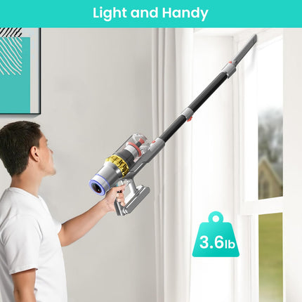Belife Cordless Vacuum Cleaner, 38Kpa 450W Stick Vacuum Cleaners For Home Carpet Hardwood Floor, Wireless Household Vaccum For Pet Hair With Led Touch Display, Up To 45Mins Runtimegold