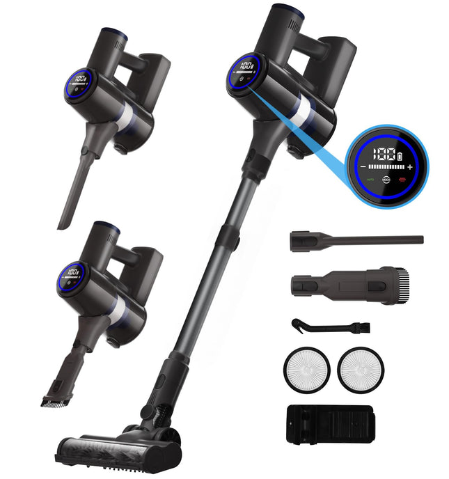 Cordless Vacuum Cleaner 28Kpa, Stick Vacuum Cleaner Cordless With 7 Power Modes, 50 Mins Runtime Vacuum Cleaners For Home Hardwood Floor And Carpet, Pet Hair