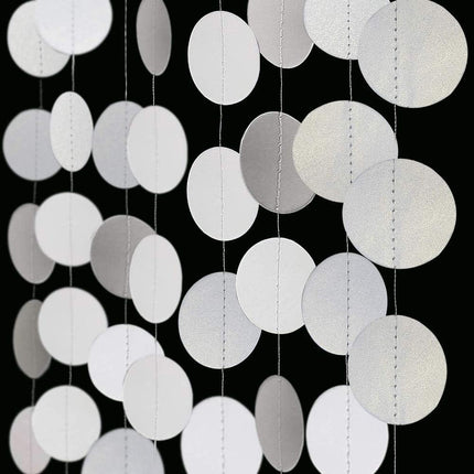 Cheerland White Circle Garland White Party Decorations Winter Wonderland Hanging Streamers Backdrop Banner Bday Birthday Baby Shower Bachelorette Bridal Shower Wedding Party Decor Christmas Decoration
