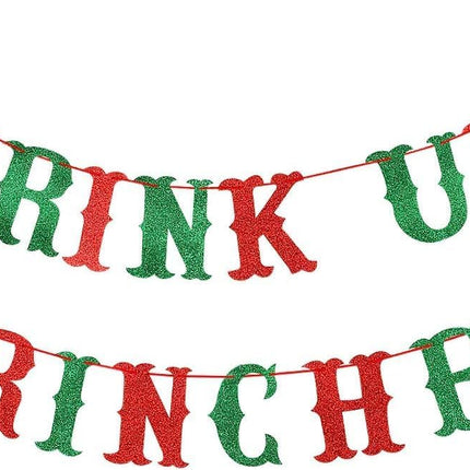 Red and Green Merry Christmas Grinches Banner Grinches Christmas Banner Grinches Christmas Decorations Banner for Grinches Christmas Party Supplies Grinchmas Christmas Party Decorations