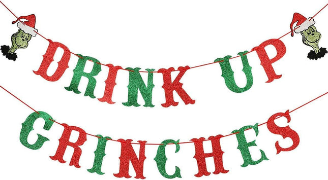 Red and Green Merry Christmas Grinches Banner Grinches Christmas Banner Grinches Christmas Decorations Banner for Grinches Christmas Party Supplies Grinchmas Christmas Party Decorations