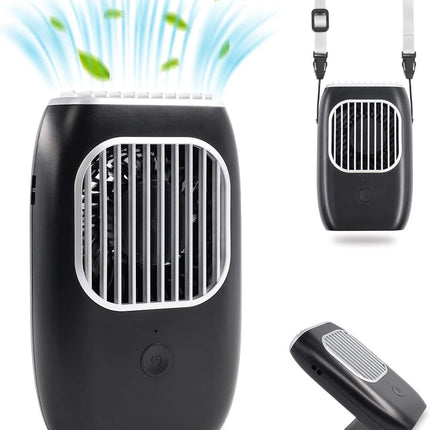 Aluan Handheld Fan + HandsFree Neck Fan With Lanyard, Rechargeable Battery Operated, Perfect For Makeup Or Travel