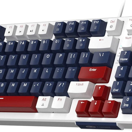 Mechanical Gaming Keyboard, Clicky Blue Switches Gaming Keyboard,Wired Mechanical Keyboard with LED Backlit, Ergonomic Keyboard with Num Pad for Gaming,Office,Work,PC,Laptop,Mac,Windows(black&grey)