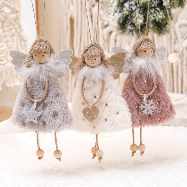 FZBNSRKO 3 Pcs Angel Doll Pendants,Christmas Hanging Angel Doll Angel Hanging Ornament Plush Angel Ornaments for Christmas Party Year,Birthday,Wedding,Valentine's Day Decoration