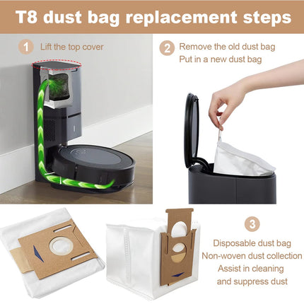 Uniqus 12 Pack Vacuum Dust Bags For Ecovacs Deebot Ozmo T8 T8 Aivi Dx93 Ddx96 T9N8Pro T8Max T8Power Aivi Robot Vacuum Cleaner Accessories