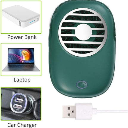Mini Portable Fan Mini Hanging Neck Fan Quiet Personal Fan Handheld Fan For Home Office Or TravelGreen