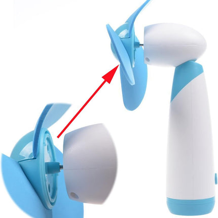 Ogrmar Mini Handheld Fan Personal Fan Battery Soft Foam Blades Powered For Home And Travel 2Pc Blue 2