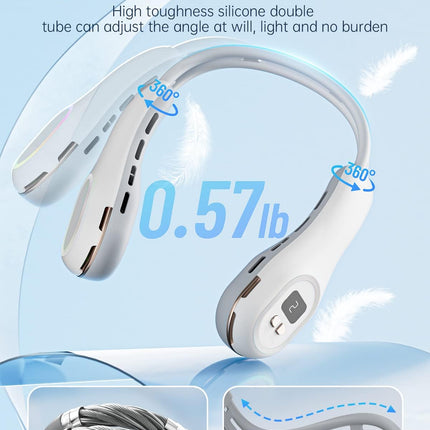 Bladeless Neck Fan Cooling Wearable Fan With Led Light Lcd Display Portable Personal Fan Neck Air Conditioner With Battery Rechar